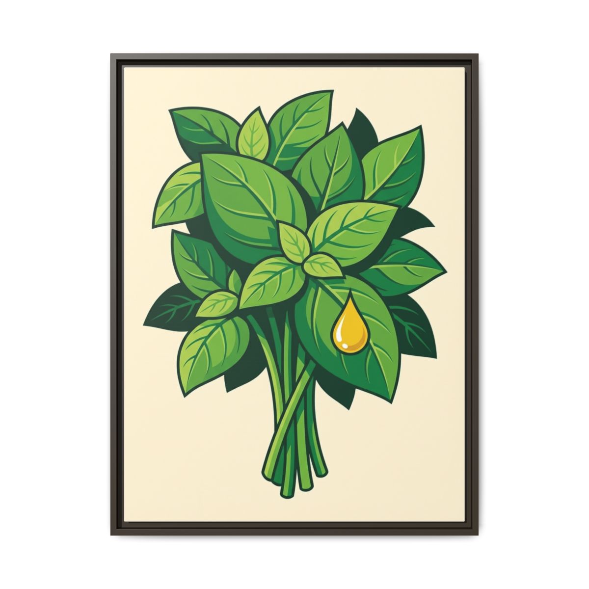 Basil Bunch Canvas Wall Art | Bold Graphic Kitchen Print | Modern Dining Room Framed Decor — Thumbnail 3