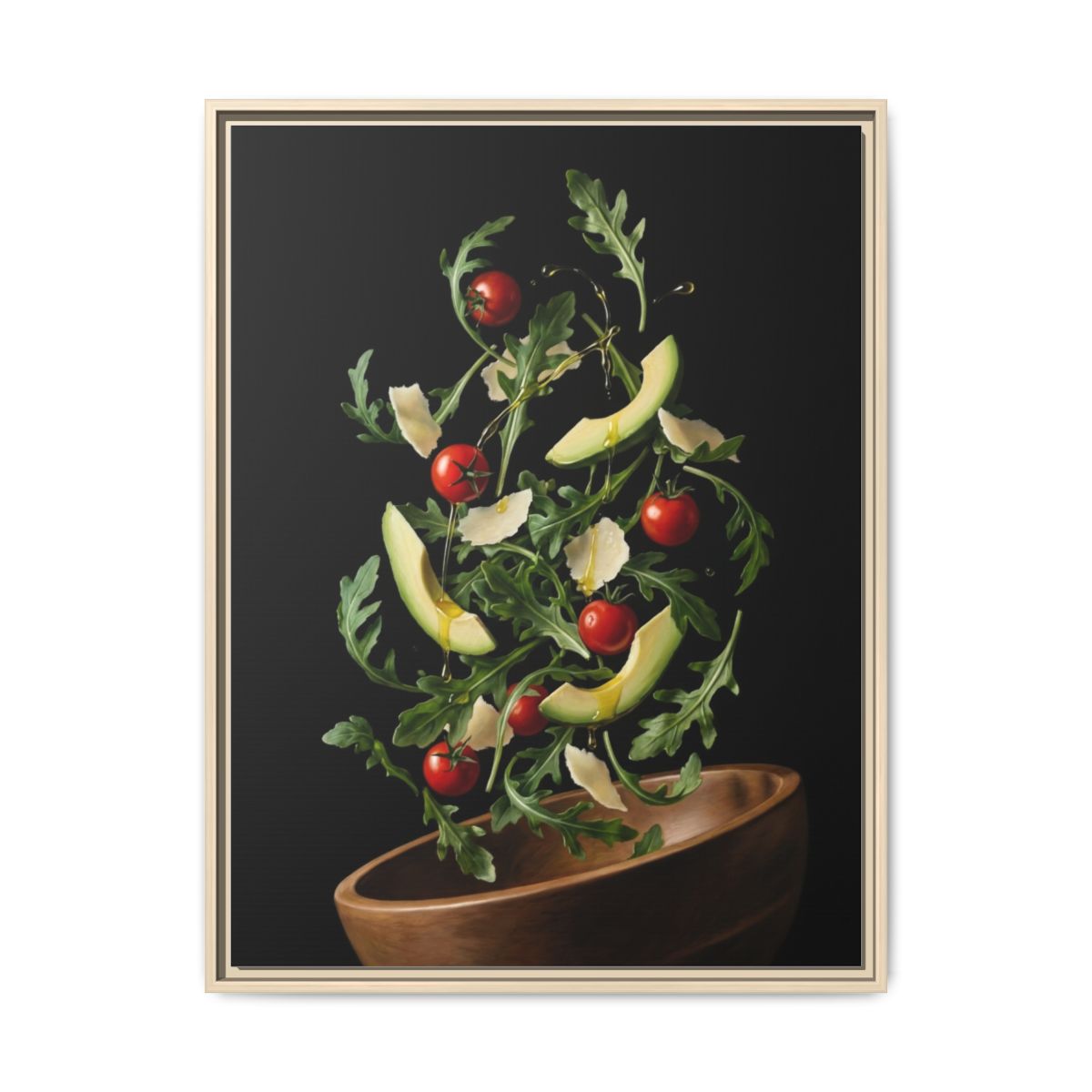 Salad Toss Canvas Wall Art | Cinematic Food Photography Print | Mediterranean Dining Framed Decor — Thumbnail 5