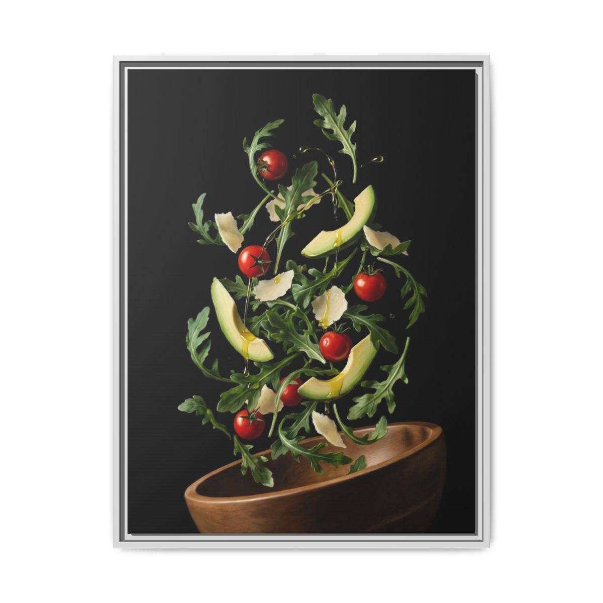 Salad Toss Canvas Wall Art | Cinematic Food Photography Print | Mediterranean Dining Framed Decor — Thumbnail 4