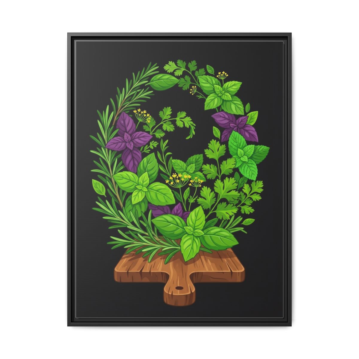 Herb Spiral Garden Canvas Wall Art | Graphic Kitchen Print | French Country Dining Framed Decor — Thumbnail 2