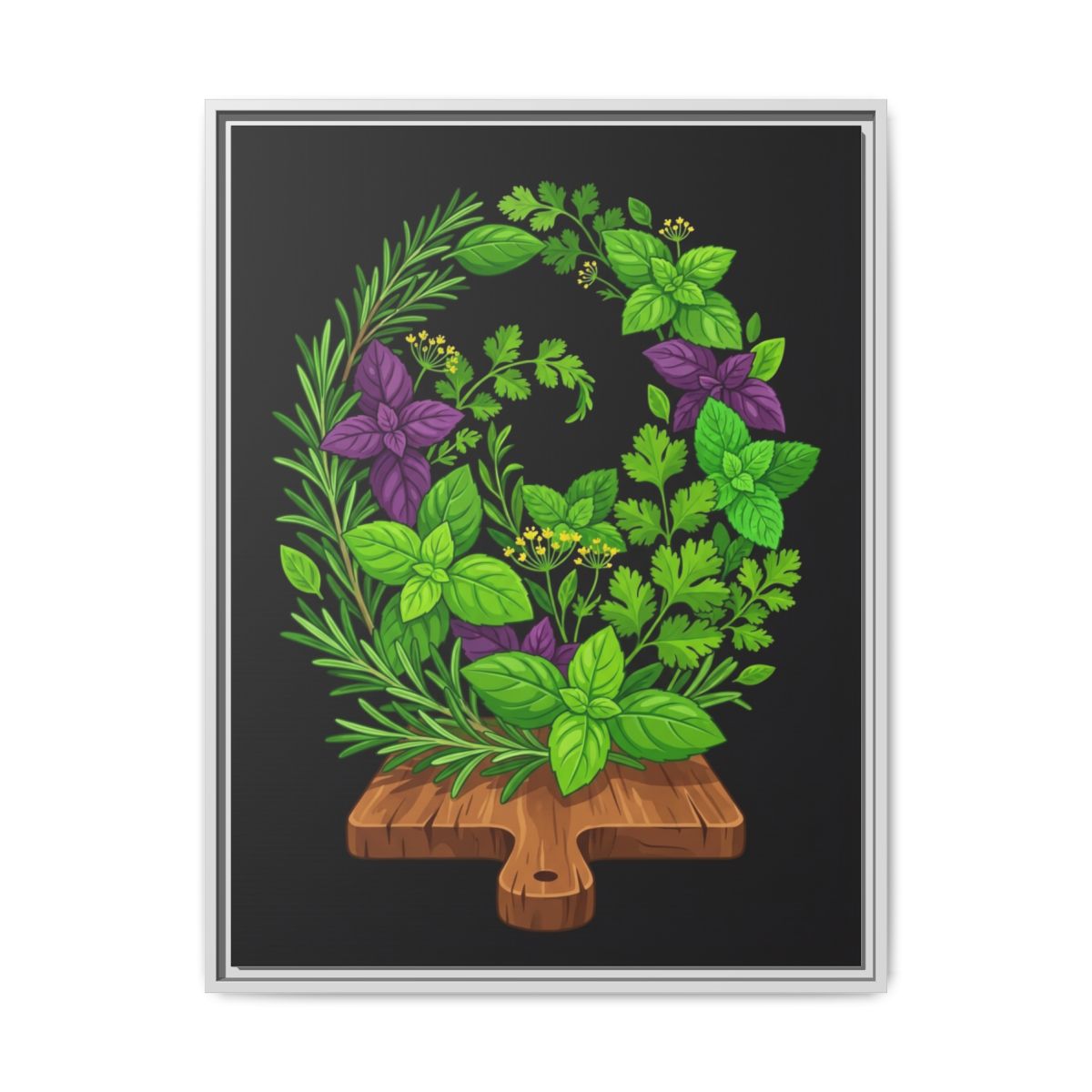 Herb Spiral Garden Canvas Wall Art | Graphic Kitchen Print | French Country Dining Framed Decor — Thumbnail 4