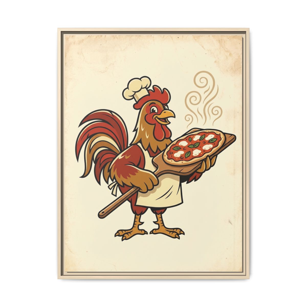 Rooster Chef Canvas Wall Art | Retro Kitchen Print | Farmhouse Dining Room Framed Decor — Thumbnail 5