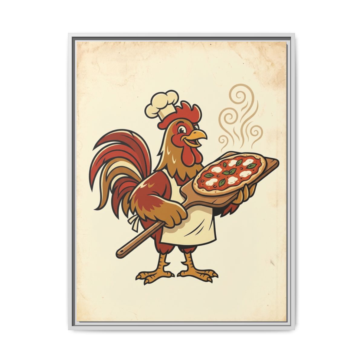 Rooster Chef Canvas Wall Art | Retro Kitchen Print | Farmhouse Dining Room Framed Decor — Thumbnail 4