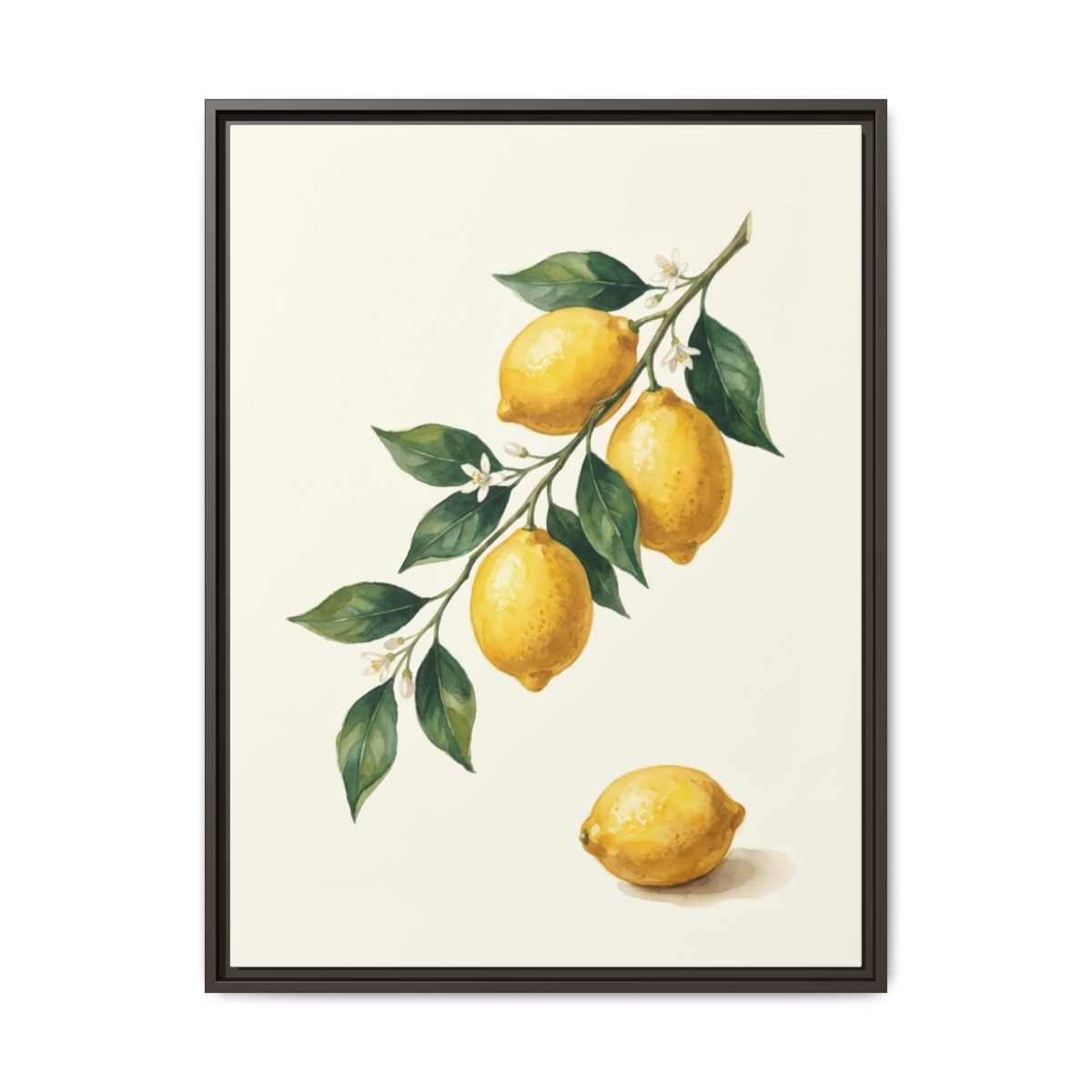Lemon Branch Canvas Wall Art | Botanical Kitchen Print | Mediterranean Dining Room Framed Decor — Thumbnail 3