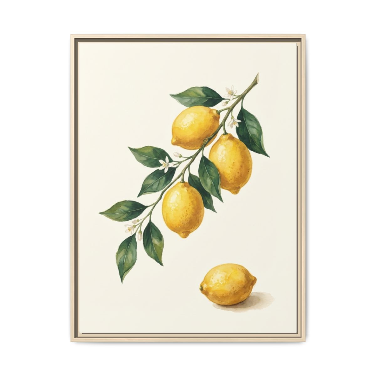 Lemon Branch Canvas Wall Art | Botanical Kitchen Print | Mediterranean Dining Room Framed Decor — Thumbnail 5