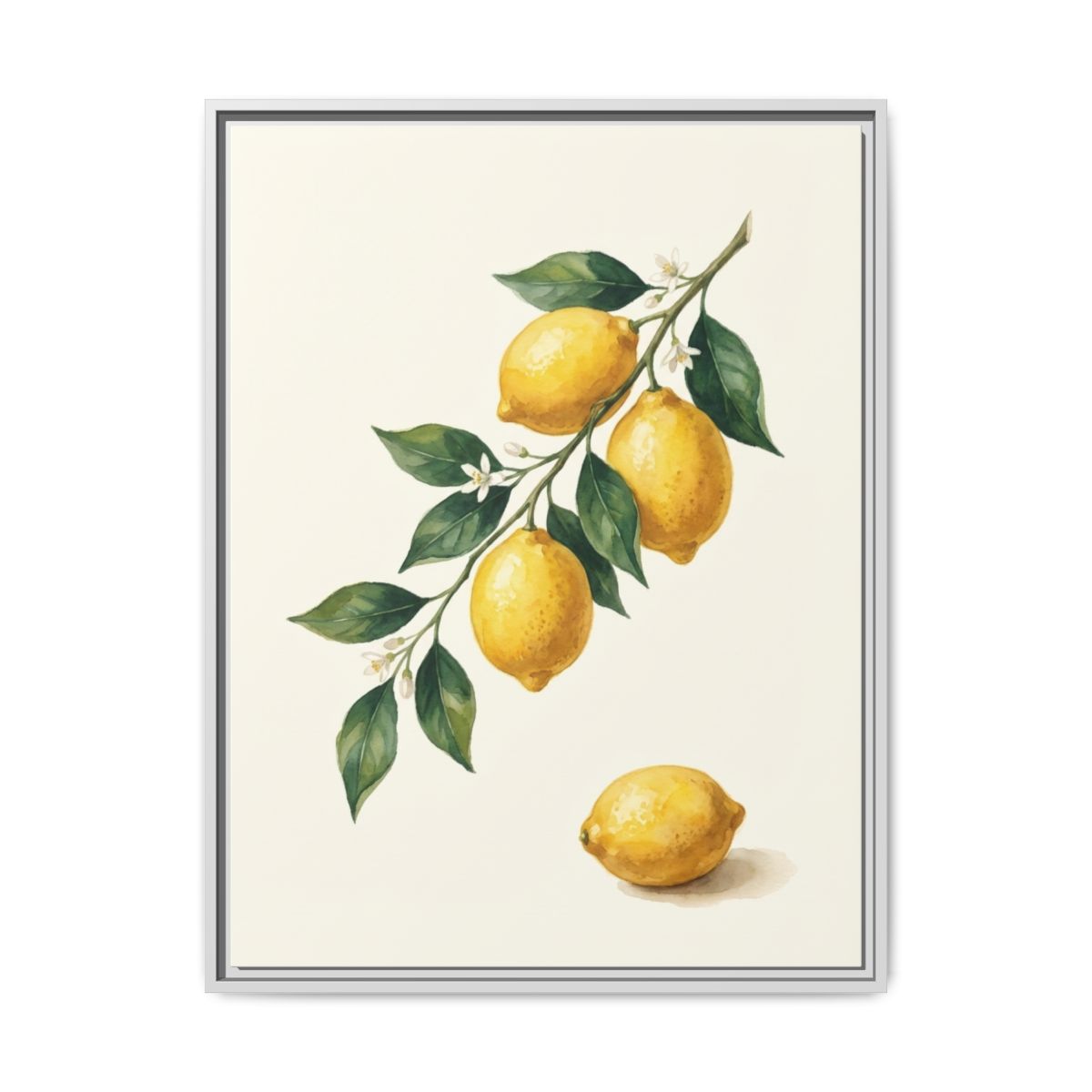Lemon Branch Canvas Wall Art | Botanical Kitchen Print | Mediterranean Dining Room Framed Decor — Thumbnail 4