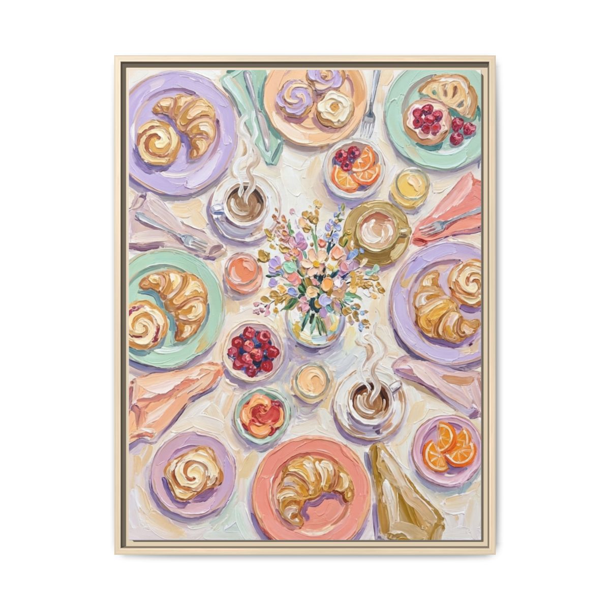 Abstract Brunch Table Canvas Wall Art | Colorful Kitchen Print | Breakfast Nook Framed Decor — Thumbnail 5