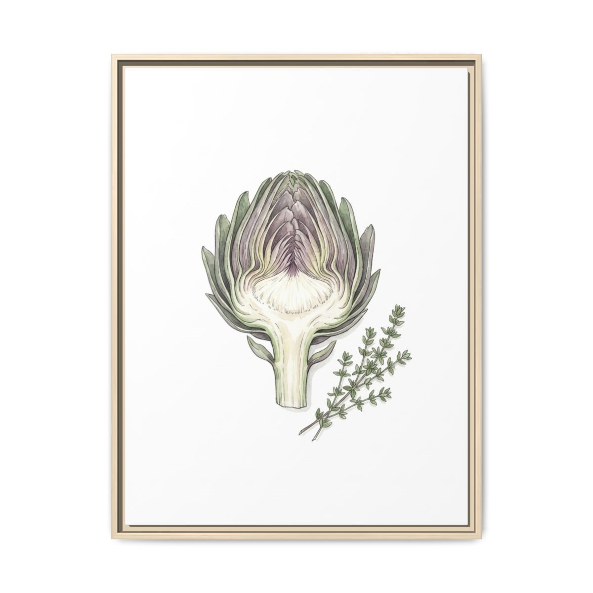 Artichoke Botanical Canvas Wall Art | Kitchen Vegetable Print | Modern Dining Room Framed Decor — Thumbnail 5