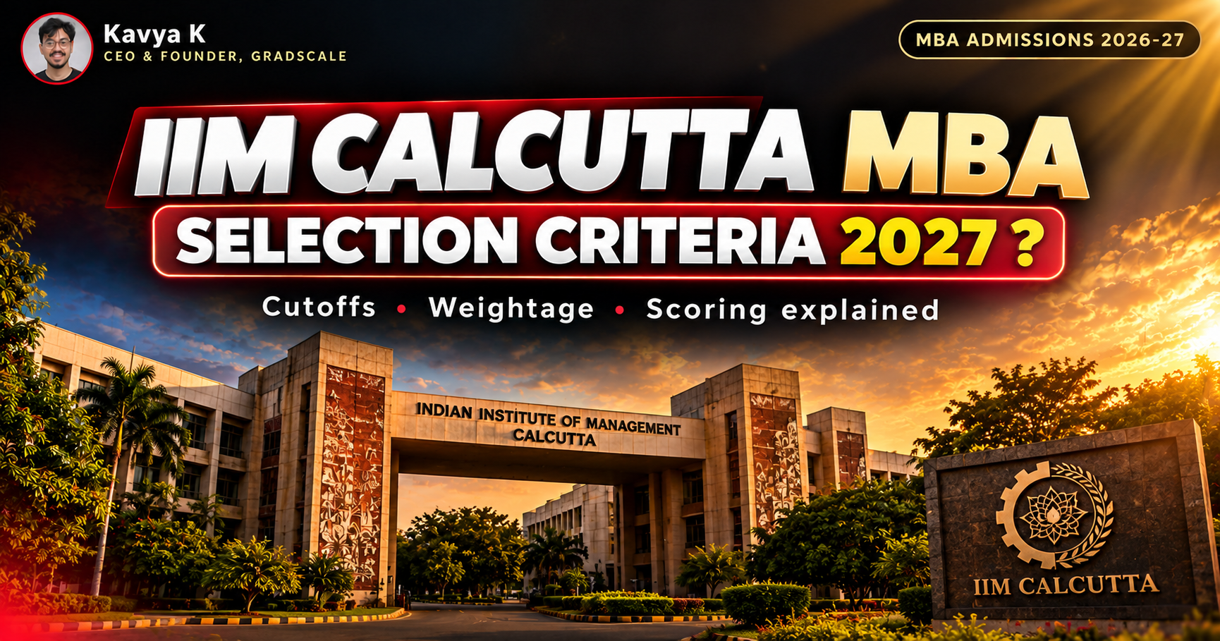 IIM Calcutta MBA Selection Criteria 2027-29: Cutoffs, Weightage and Scoring Explained