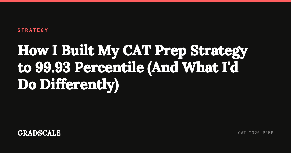 How I Built My CAT Prep Strategy to 99.93 Percentile (And What I'd Do Differently)