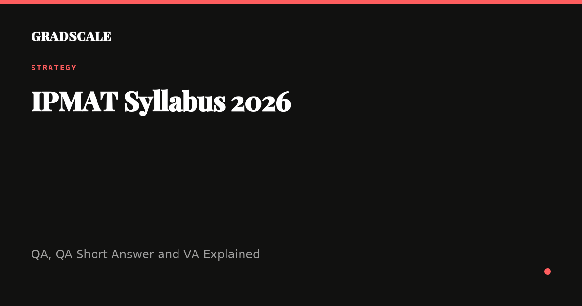 IPMAT Syllabus 2026: QA, QA Short Answer and VA Explained