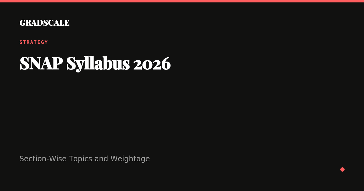 SNAP Syllabus 2026: Section-Wise Topics and Weightage