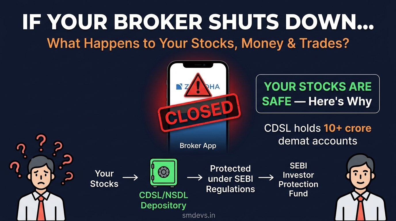 What Happens to Your Stocks If Your Broker Shuts Down? (Zerodha, Upstox — Are Your Investments Safe?)