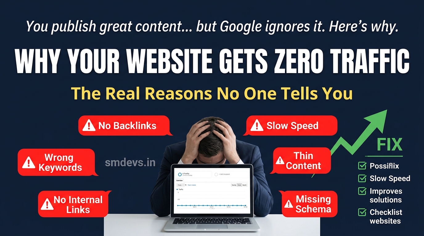 Why Your Website Gets No Traffic Despite Good Content — 12 Real Reasons (With Fixes)