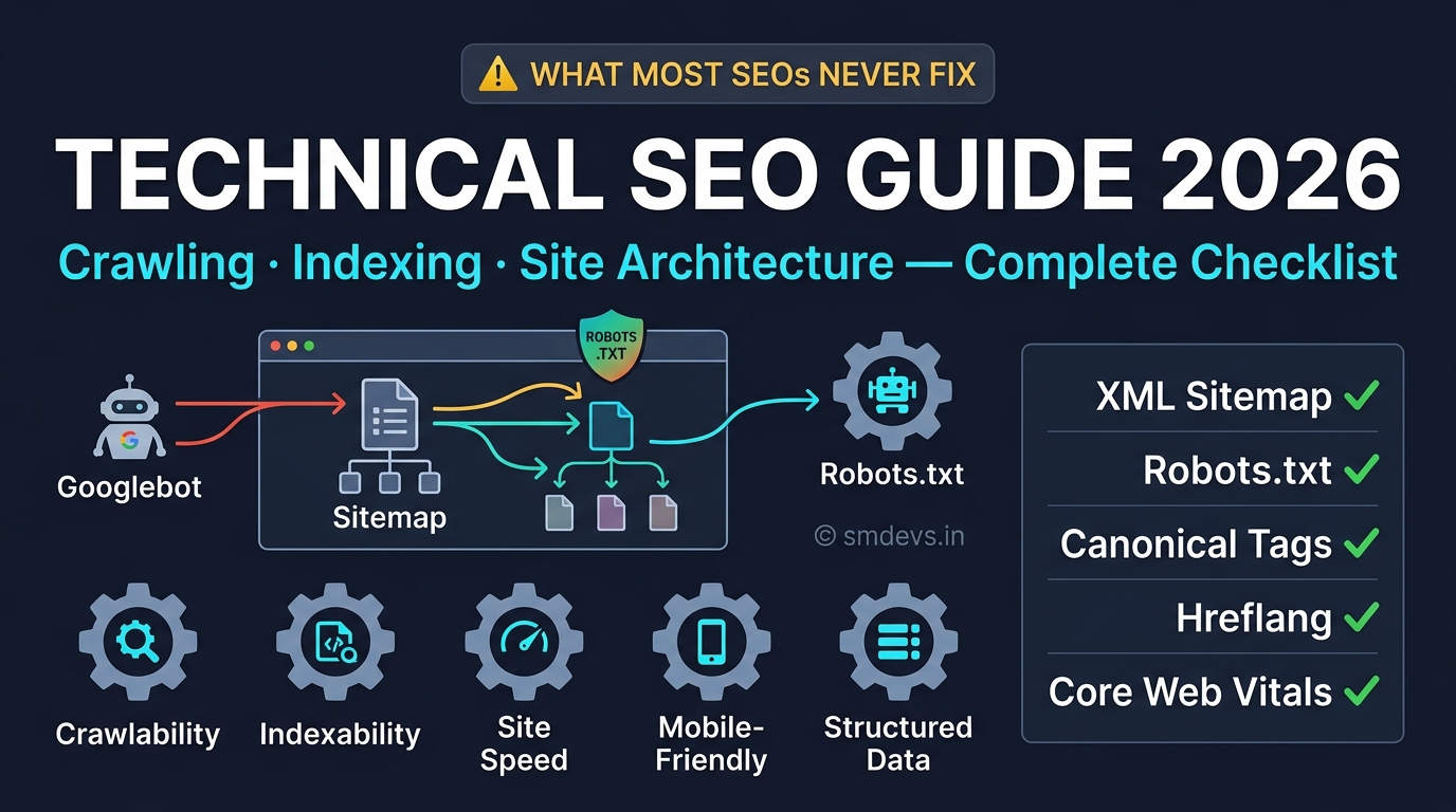 Technical SEO Complete Guide: Crawling, Indexing & Site Architecture (2026)