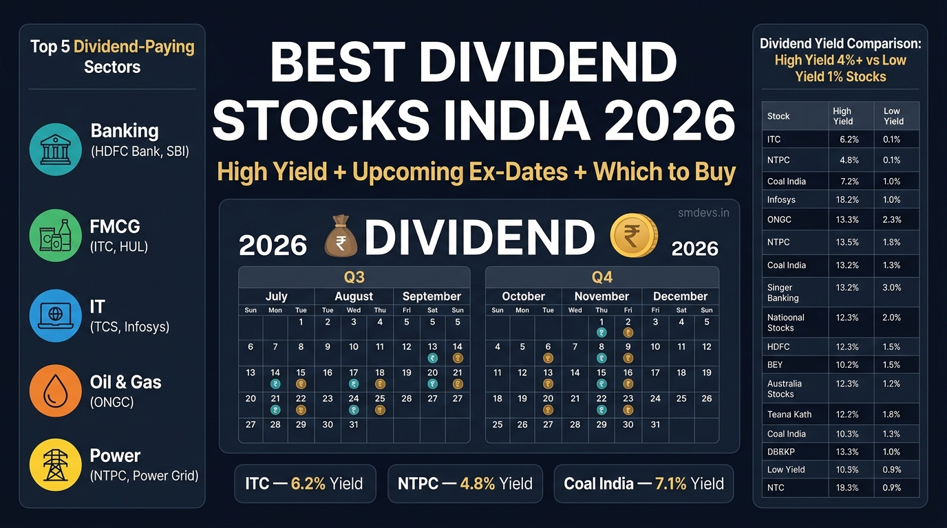 Best Dividend Stocks in India 2026: High-Yield Picks with Upcoming Ex-Dates