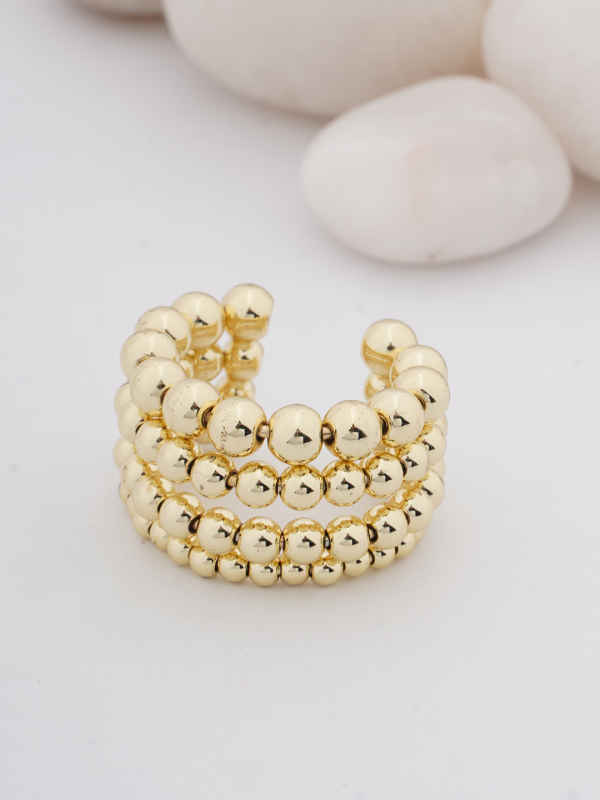 Tone Beaded Cuff Ring