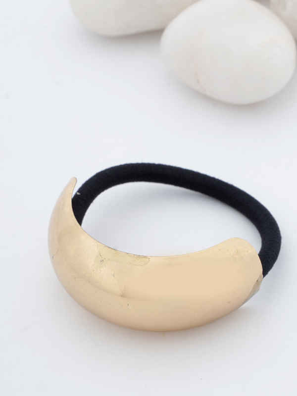 Gold Dome Hair Cuff with Elastic Tie