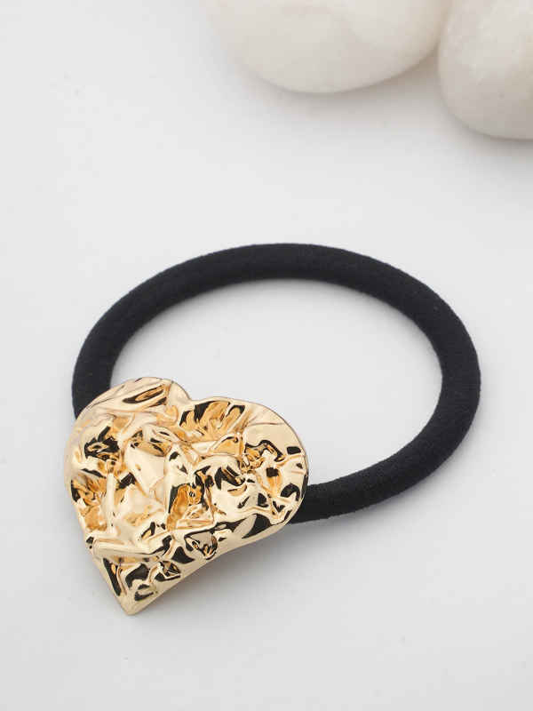 Abstract Hammered Heart Hair Tie