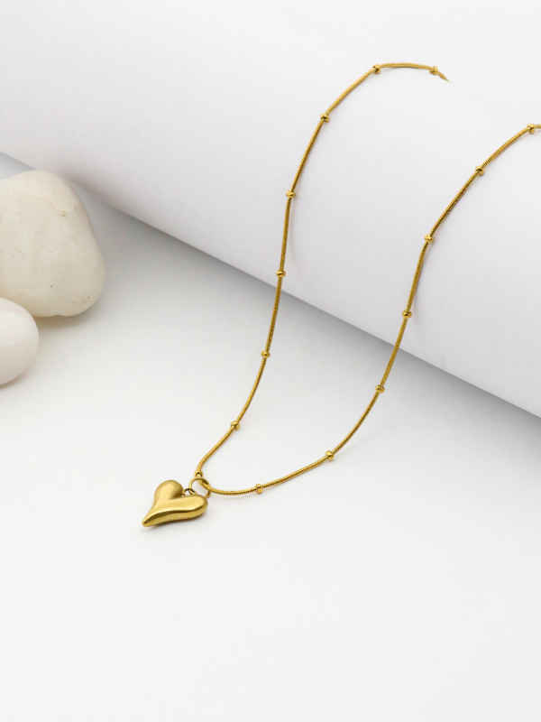 Classic Gold Heart Drop Necklace