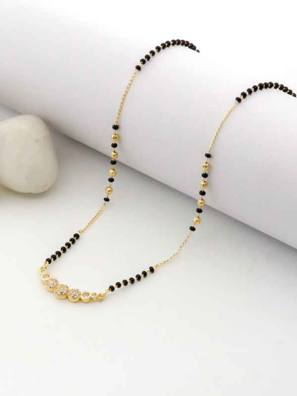 Crystal Curve Gold Mangalsutra