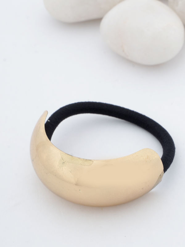 Gold Dome Hair Cuff with Elastic Tie