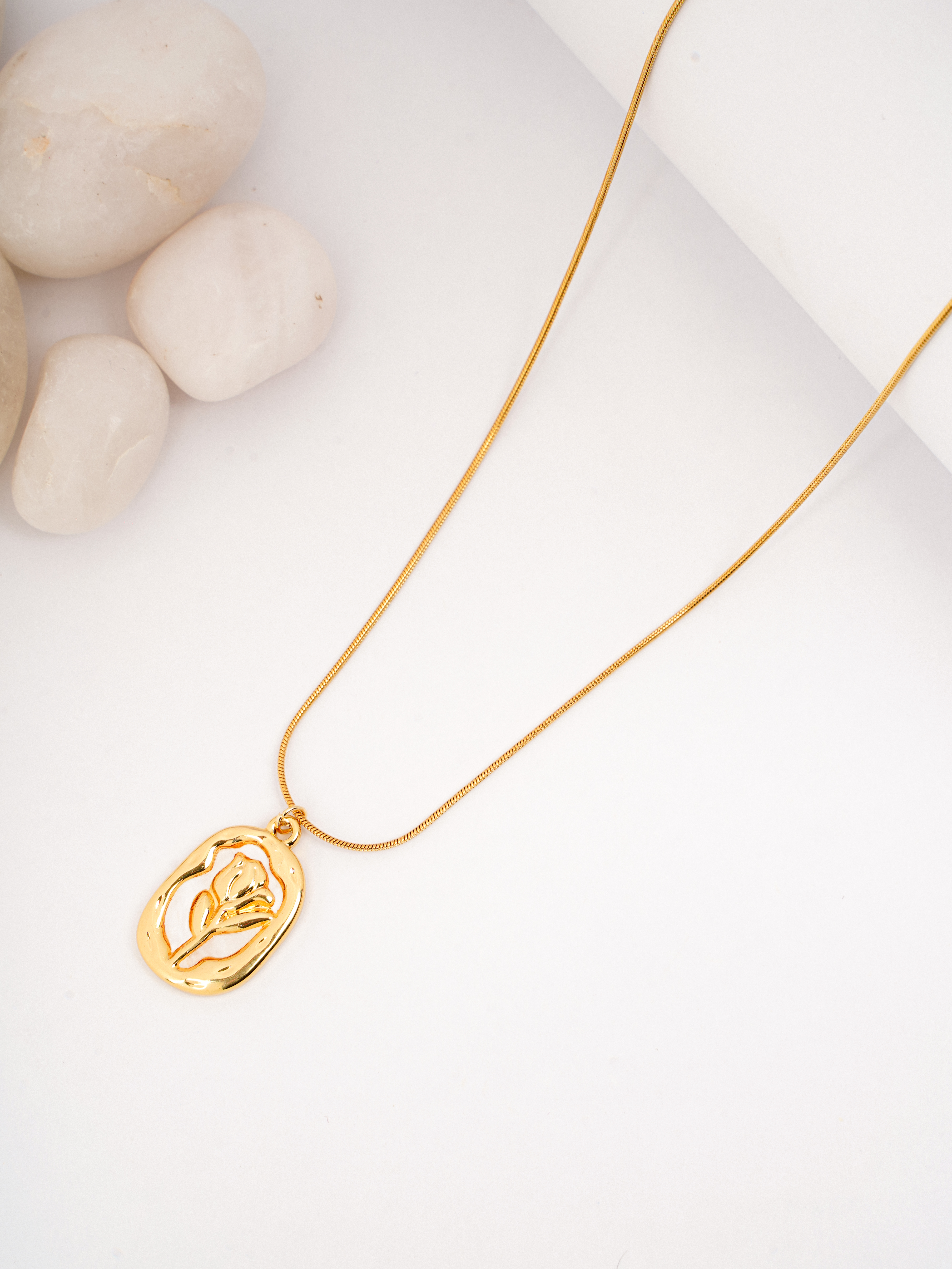 Art Nouveau Style Floral Medallion Necklace