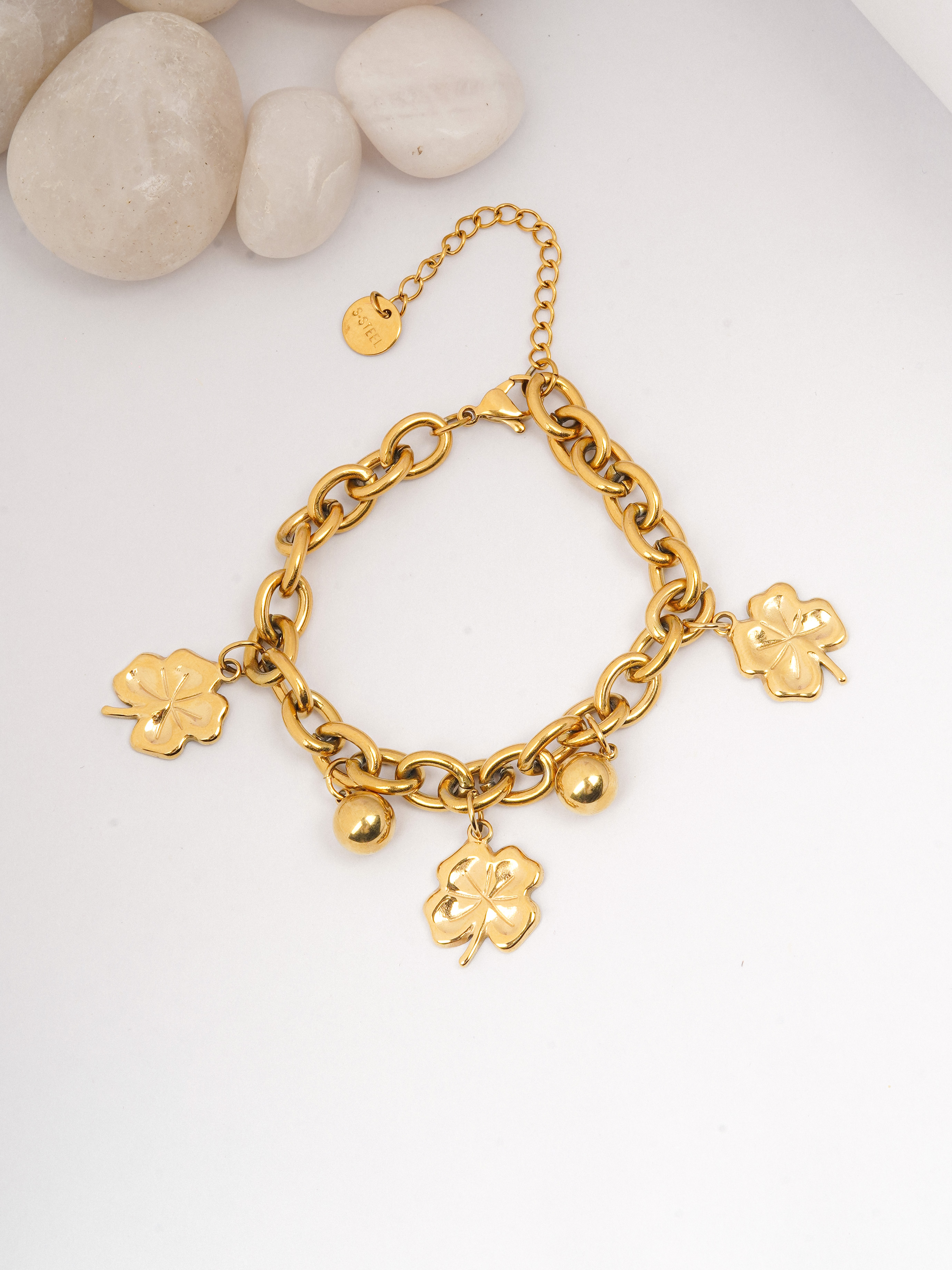Charmingly Lucky: The Clover & Ball Bracelet