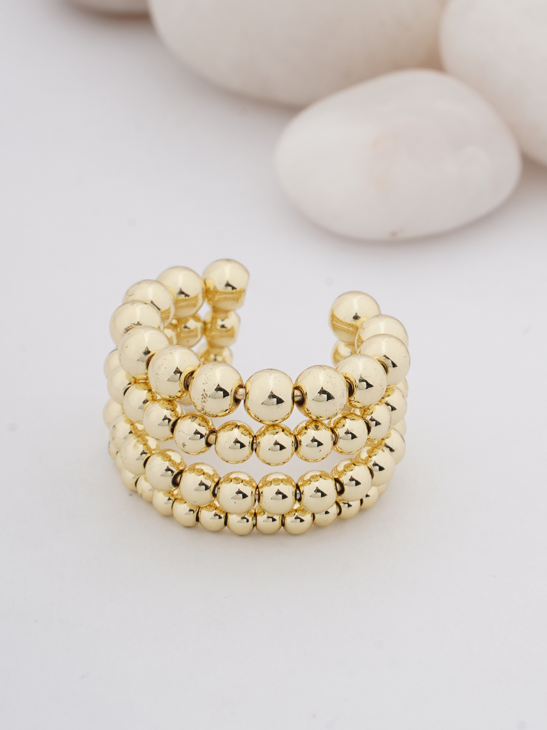 Tone Beaded Cuff Ring