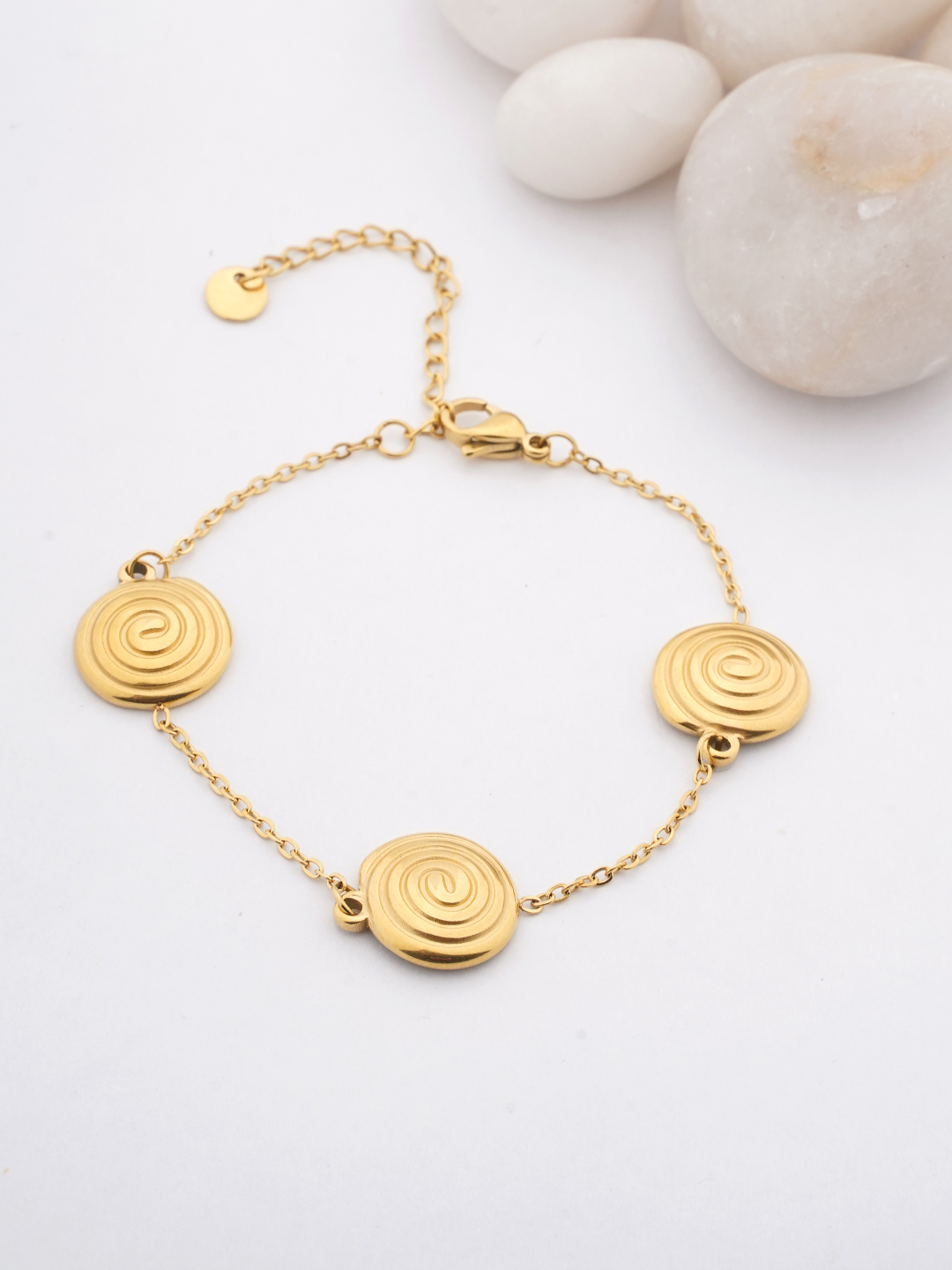 Triple Spiral Gold-Tone Bracelet