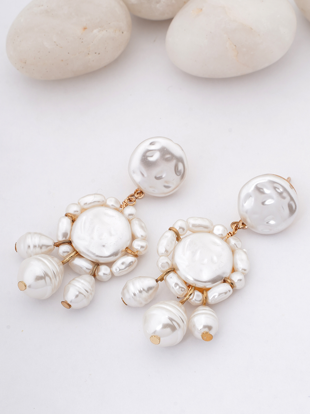 Pearl Cluster Drop Earrings