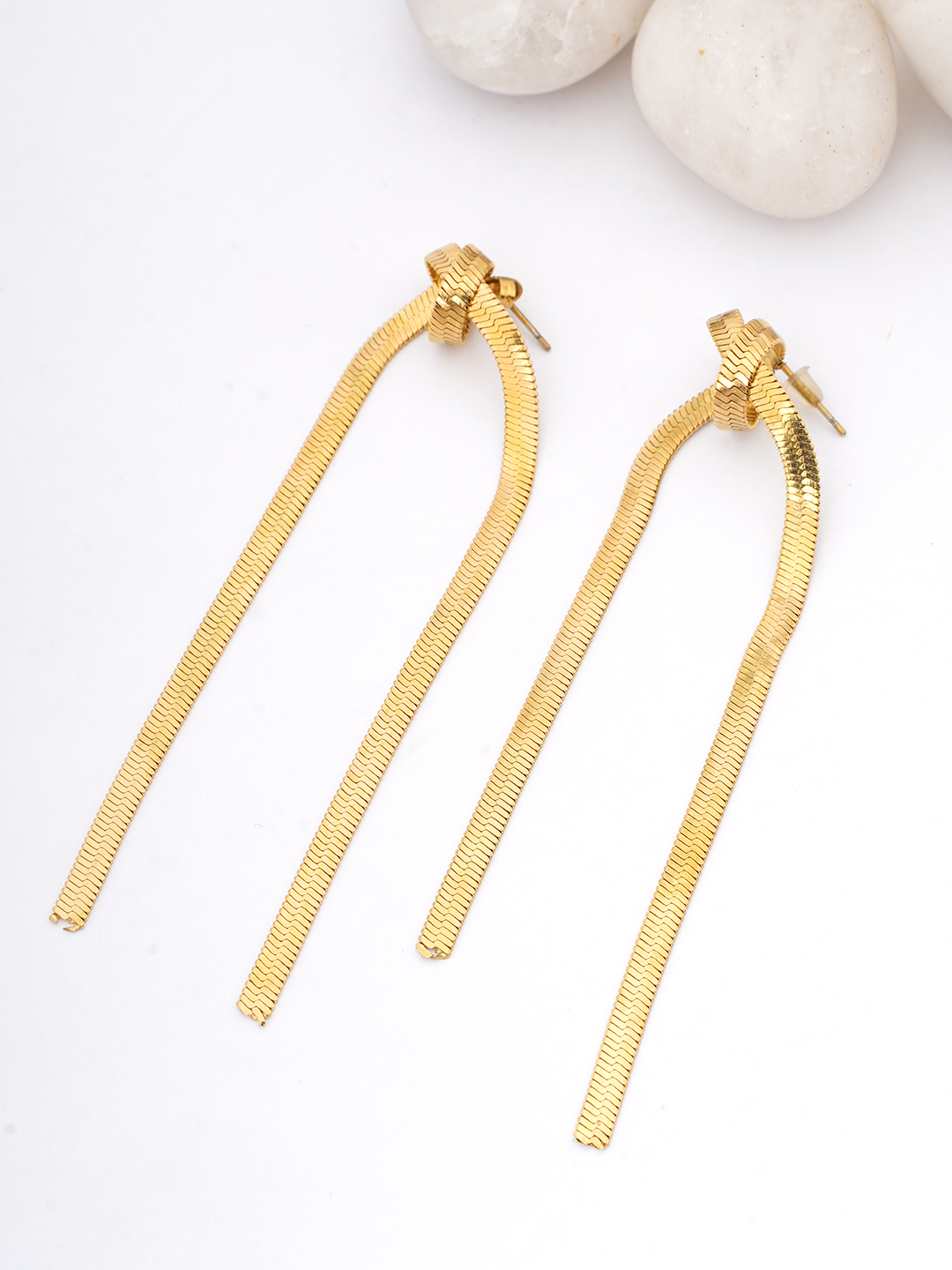 Gold Chain Loop Drop Earrings