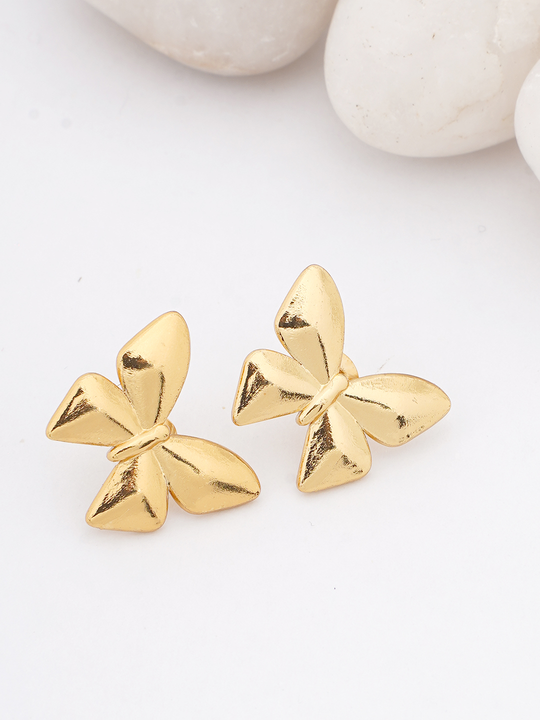 Gold Butterfly Stud Earrings