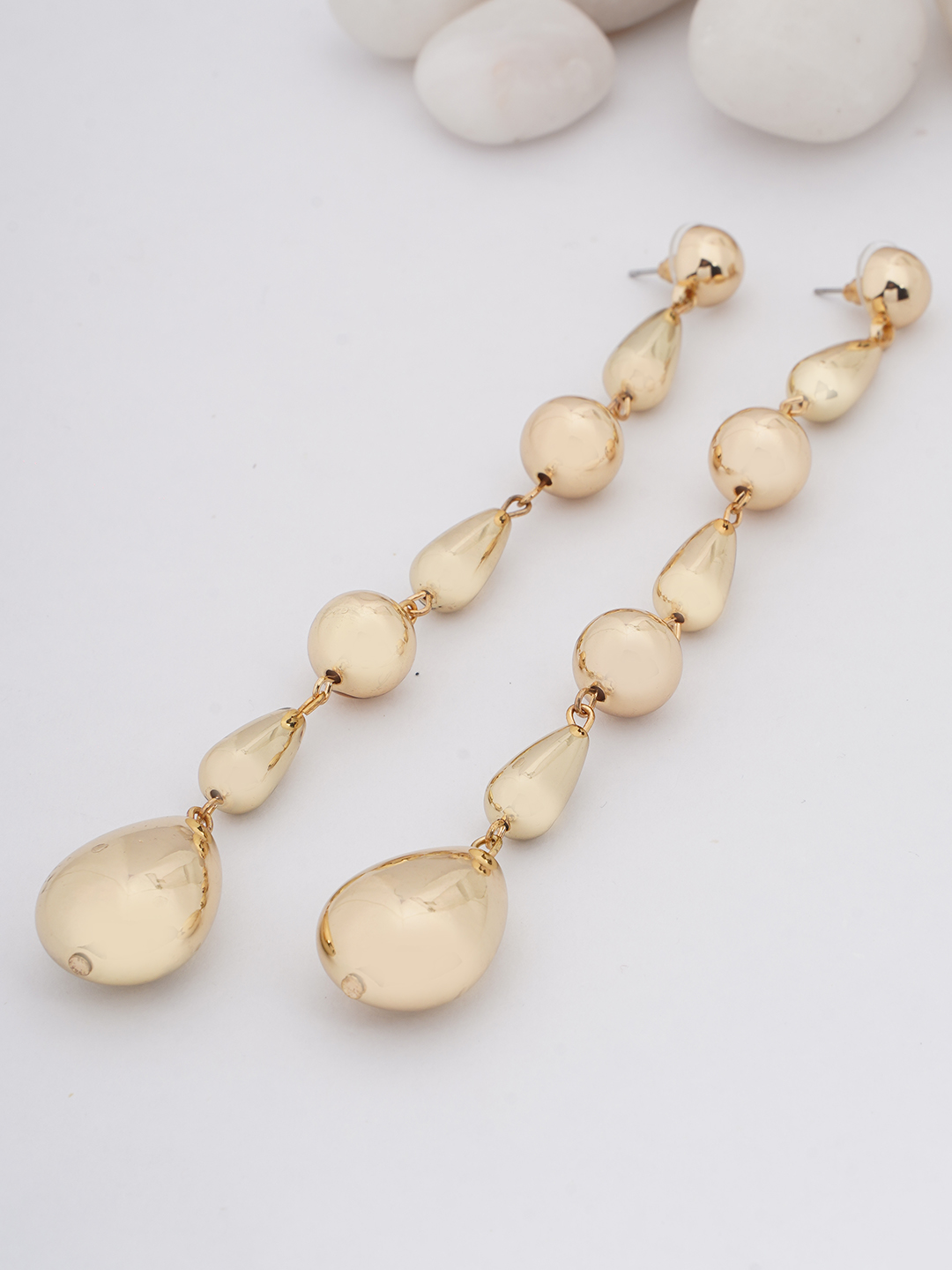 Gold Multi-Drop Long Earrings
