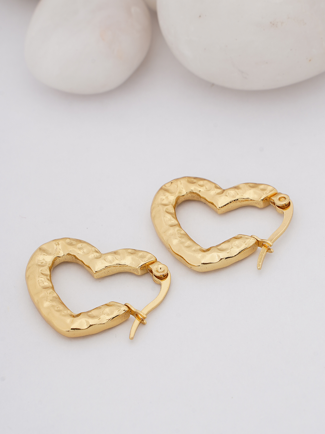 Organic Hammered Gold Hoop Earrings