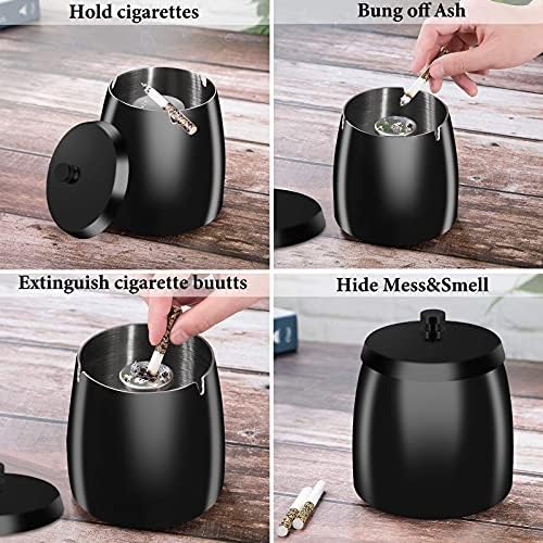 Vue 4 de Honzuen Cendrier Noir Exterieur