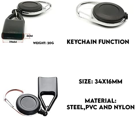 Vue 5 de Portecles Sangle Retractable Cm