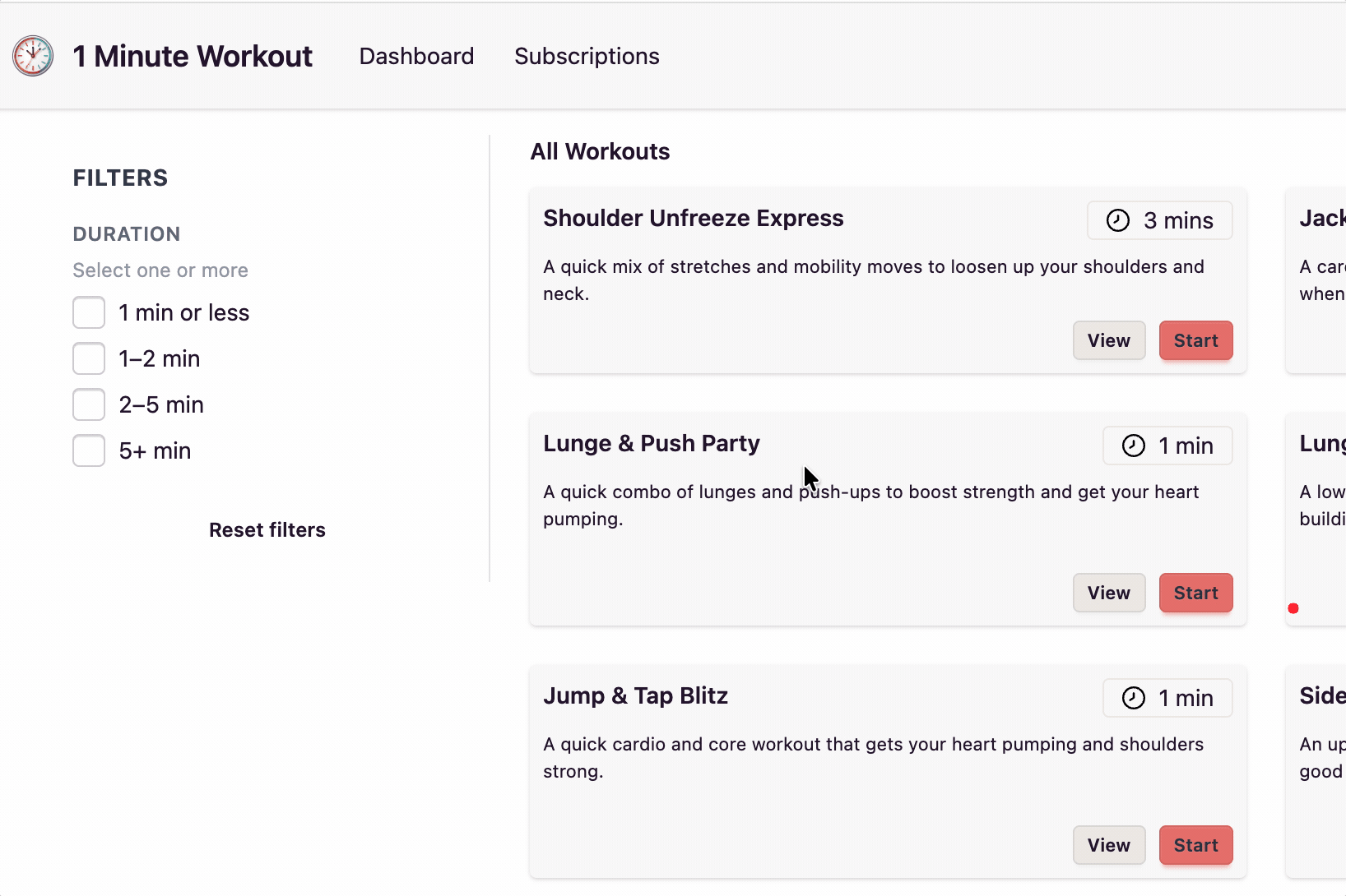 Duration filter in work