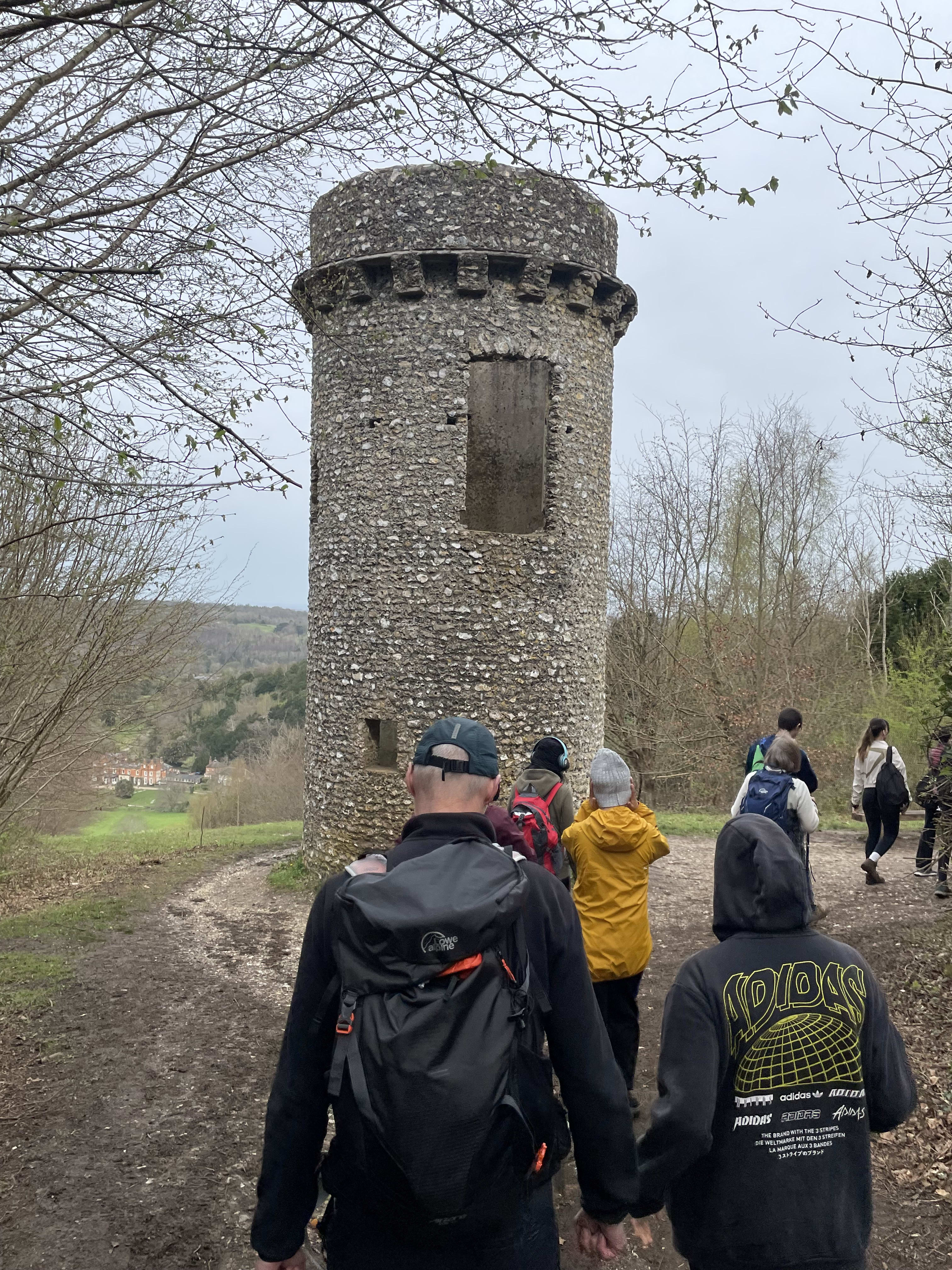 A medieval looking watchtower through the Box Hill fort trail. Who knows what this looked like during the time of the early kings??