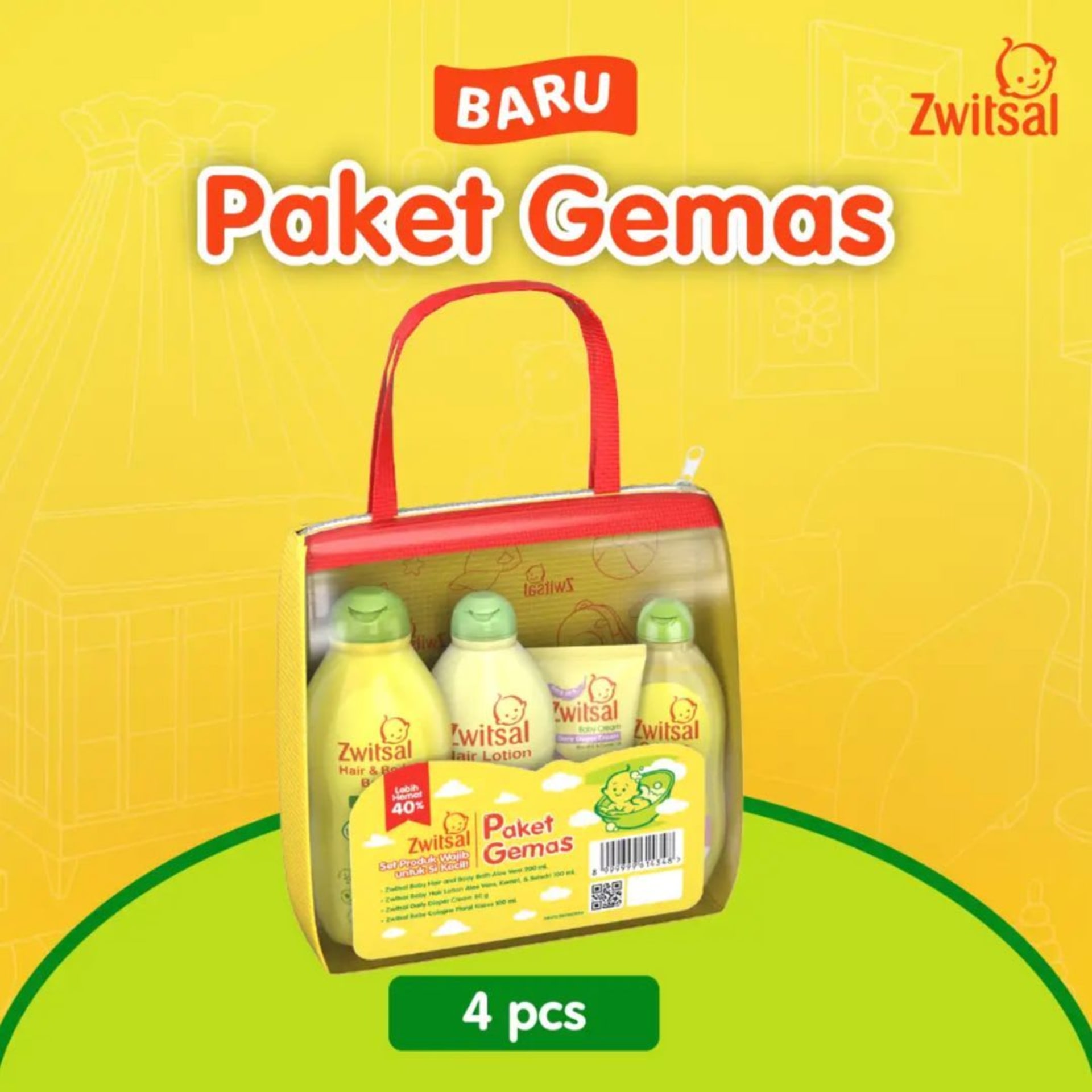 ZWITSAL Paket Gemas - Paket Perawatan Kulit Bayi Gratis Pouch