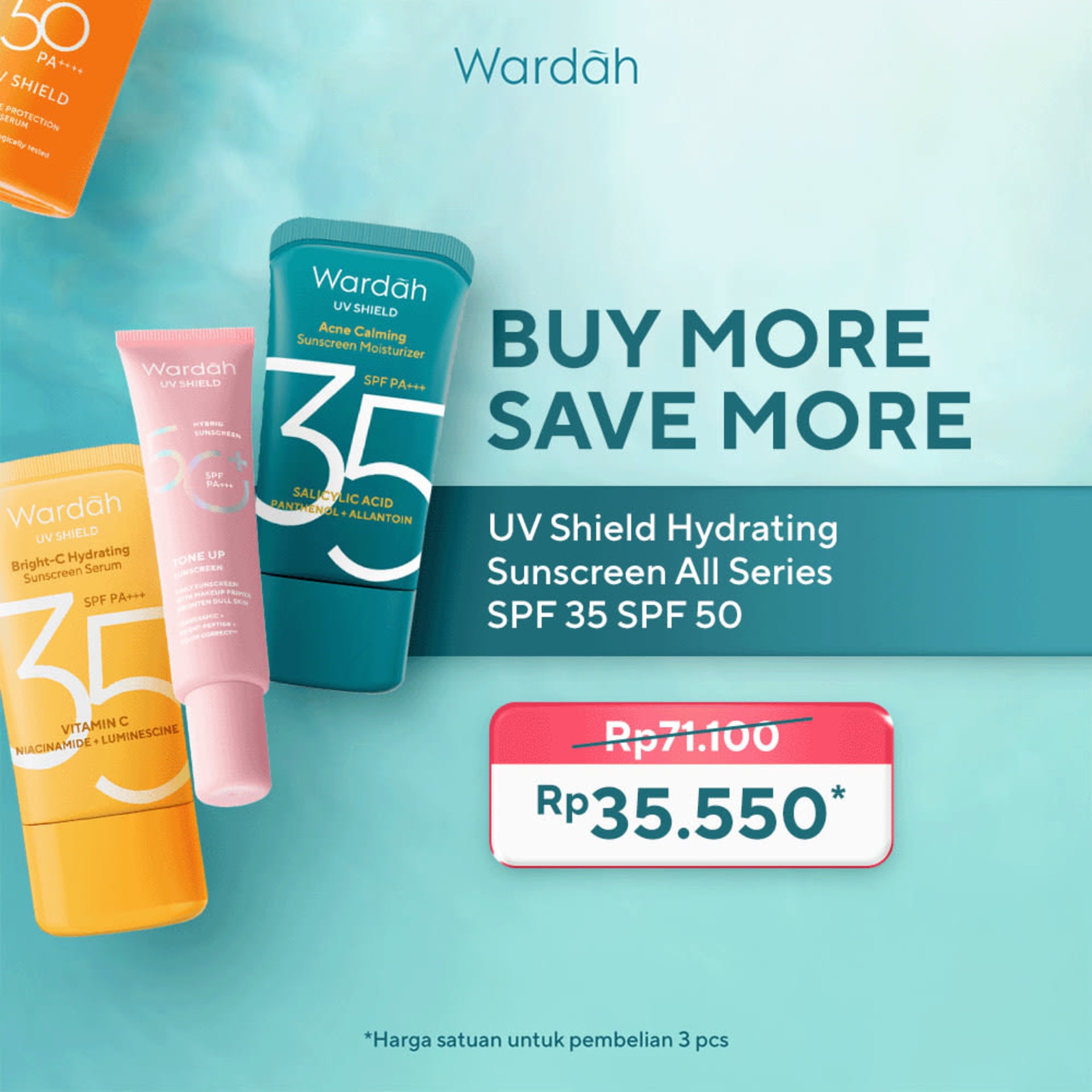 Wardah Sunscreen UV Shield All Series (Airy Smooth Essential Gel Acne Calming Aqua Fresh Tone Up Physical) Sunscreen SPF 50 PA SPF 35 PA Sunscreen No.1 Sunscreen of the Year - Skincare
