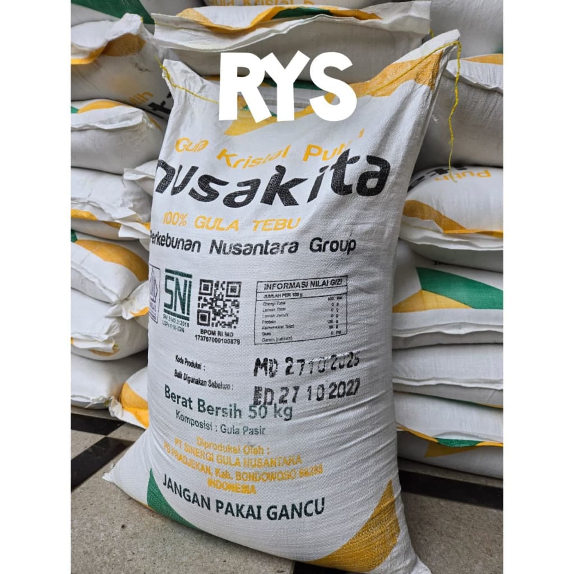 Y - GULA LOSS NUSAKITA KEMASAN 50 KG PER SAK