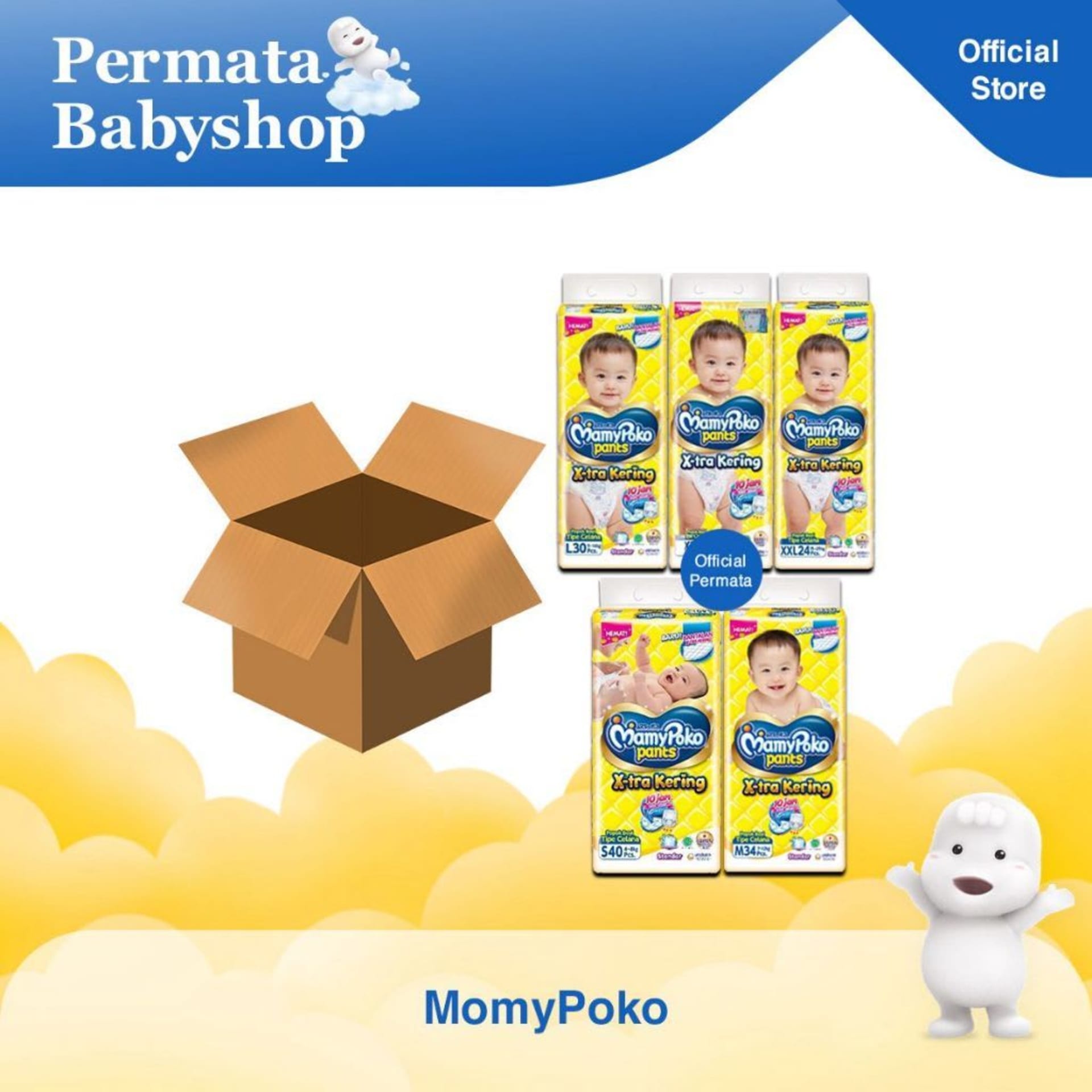 PERMATA 4 ball Mamypoko Pants xtra kering
