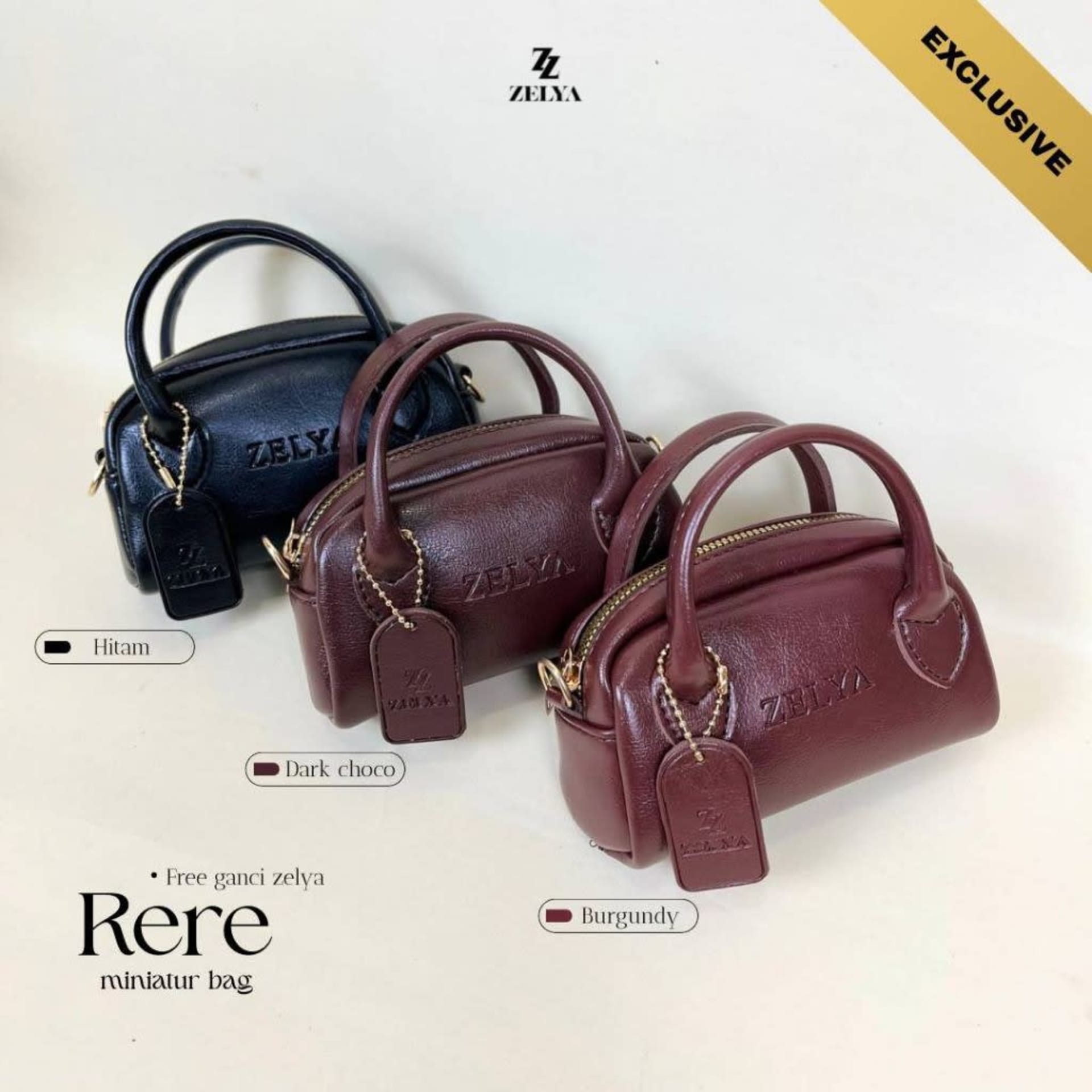 (FREE GANCI) - MINIATUR BAG RERE BY ZELYA - Tas Selempang Mini Unik Kekinian Tas Wanita TIDAK MUAT HP