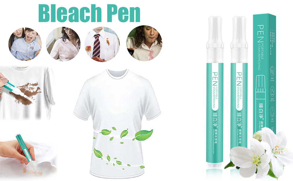 2 Pack Bleach Pen，Bleach Pen for Clothing, Bleach Pen for Shoes