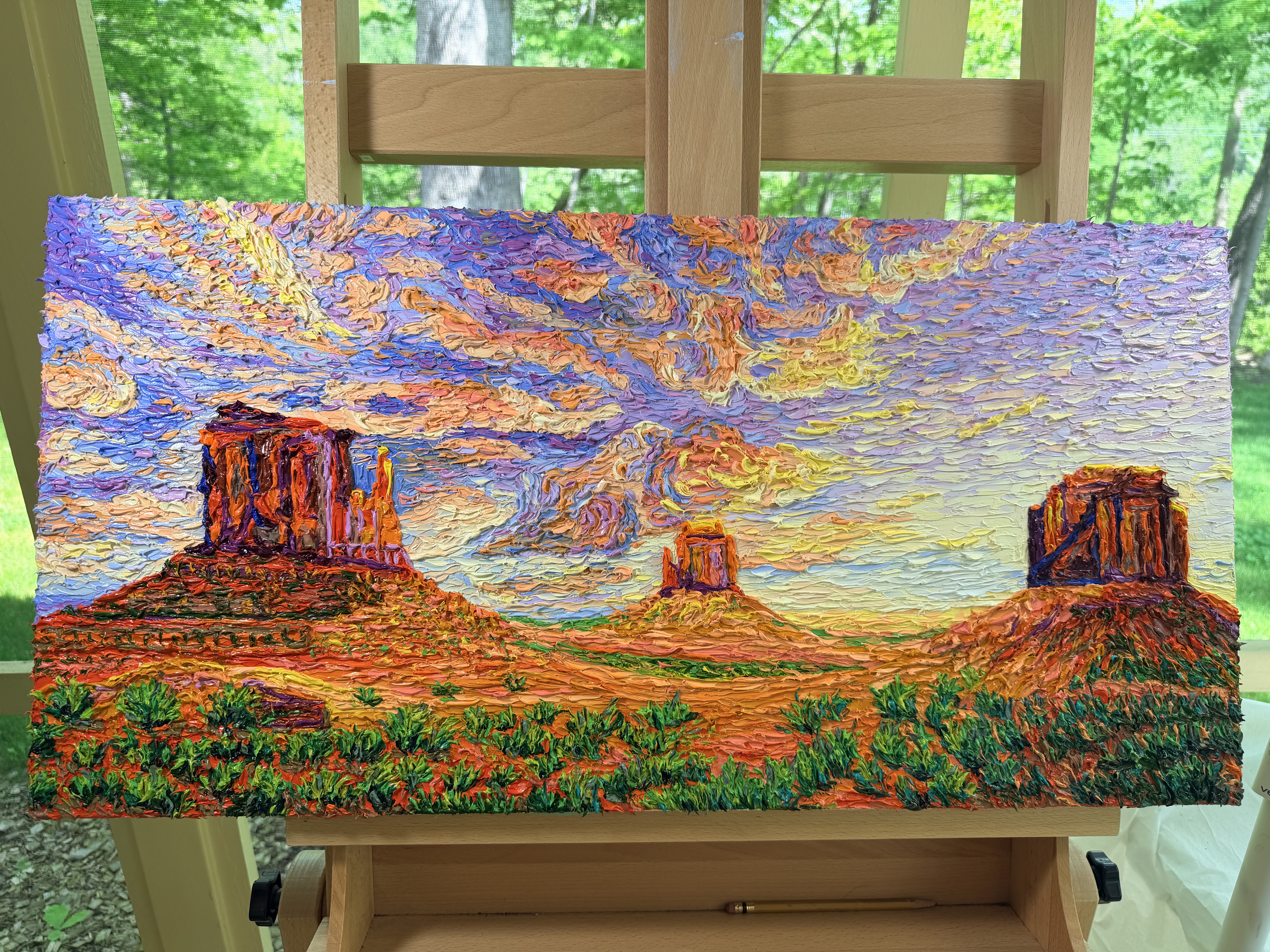 Sunset at Monument Valley - Original Oil Painting | Wild Nature