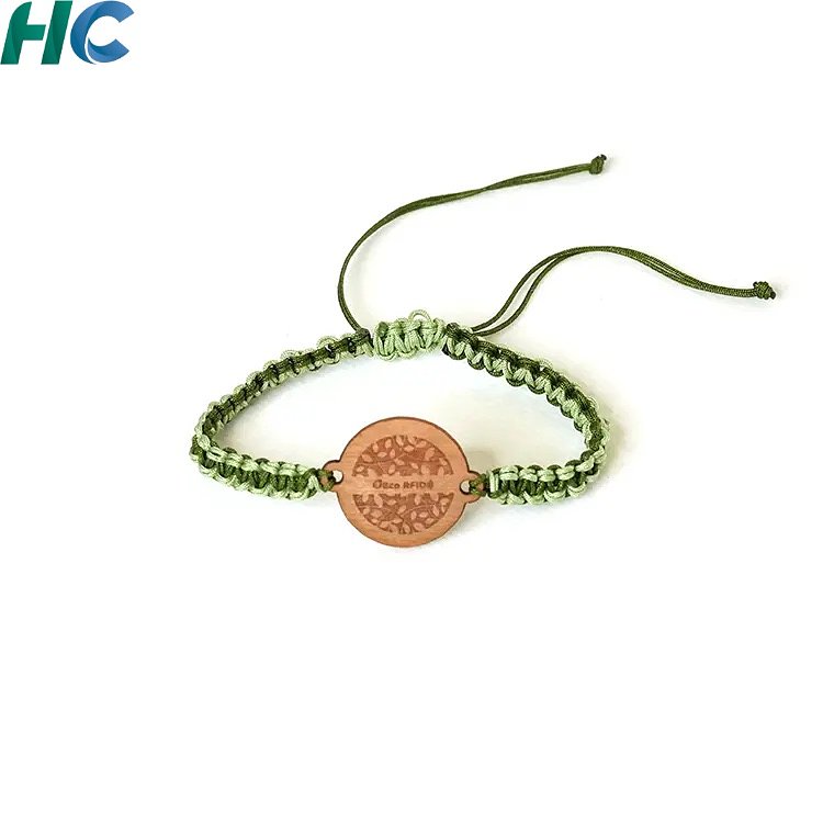 Eco Rope RFID Wristband with Wooden Tag | HCGCE