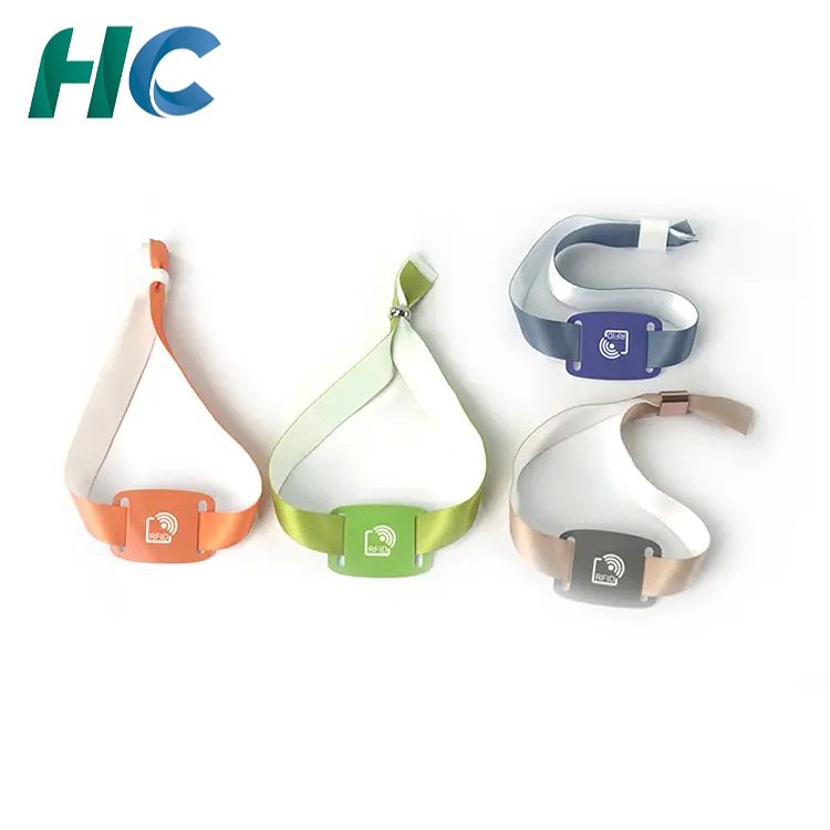 Custom NFC Elastic Wristbands with PVC Slider Tag | HCGCE 