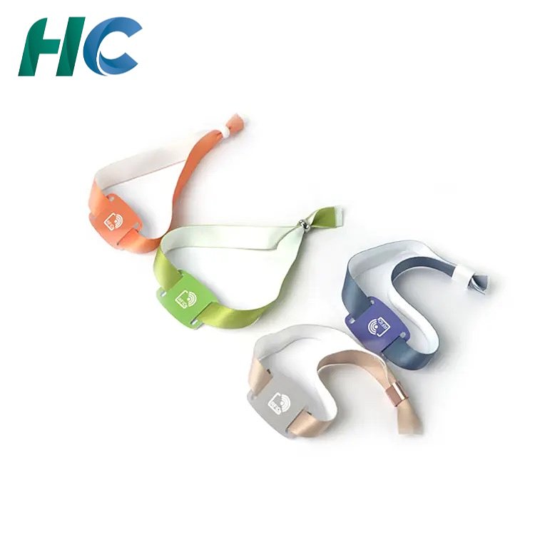 Custom NFC Elastic Wristbands with PVC Slider Tag | HCGCE 