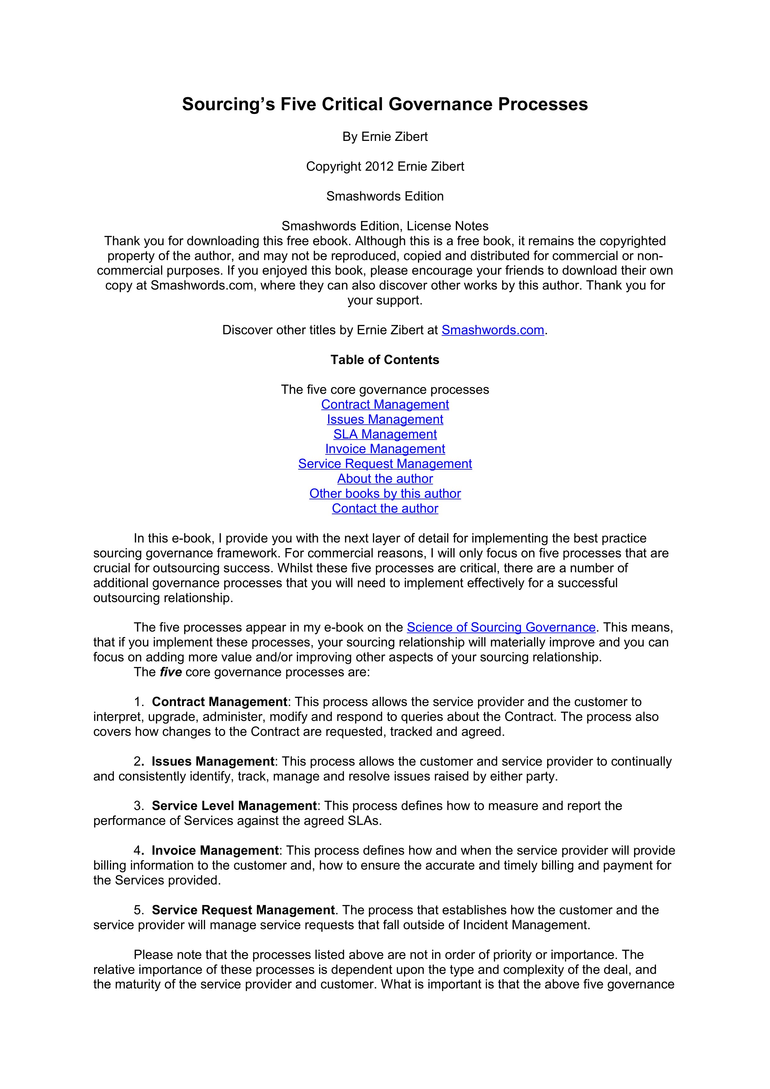 Sourcing’s Five Critical Governance Processes pot